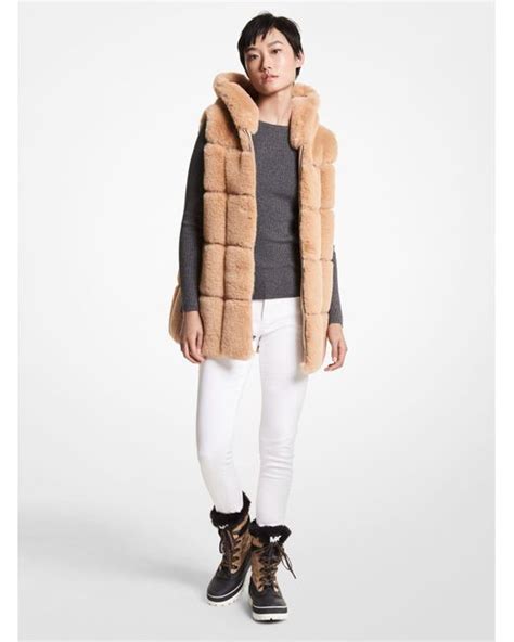 Michael Kors quilted fur vest